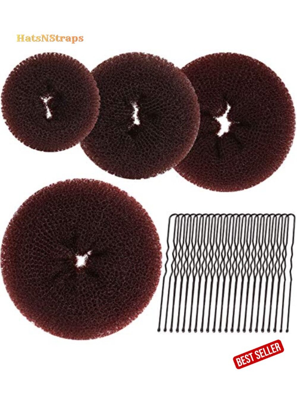 Hair Bun Maker Set 4 Pcs Brown Ballet Bun Shaper Donut Rings
